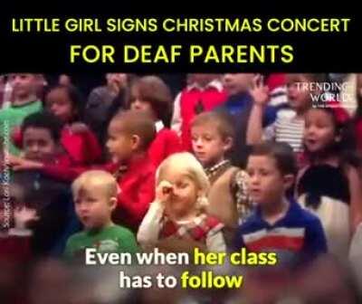5 Year old girl signs her song to her deaf parents