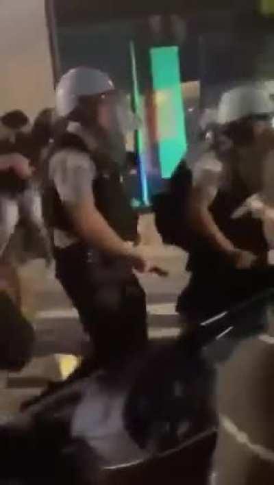 Chicago tonight. Where cops beat the hell out of INNOCENT protestors.People need to say this