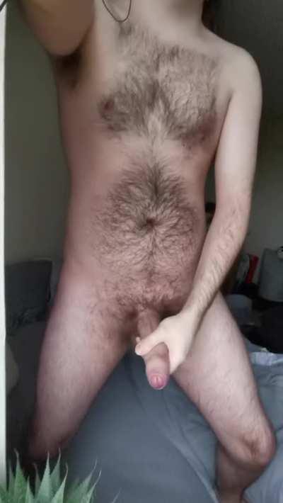 Early morning naked wank in front of the window