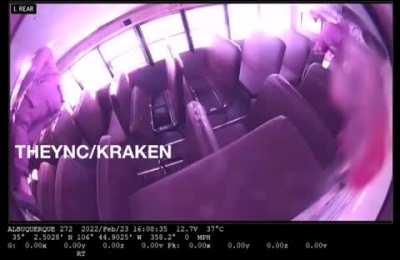 School bus in Albuquerque with 23 students on board gets tipped over by a car colliding into it. 7 students were injured.