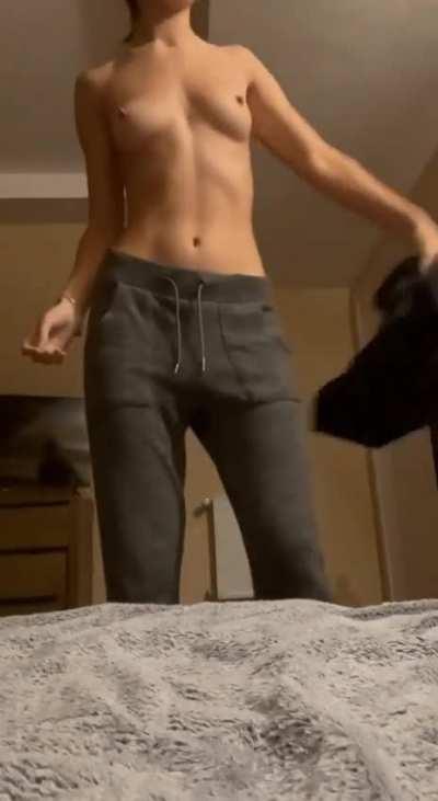 Flat as fuck... a bit insecure of my small tits