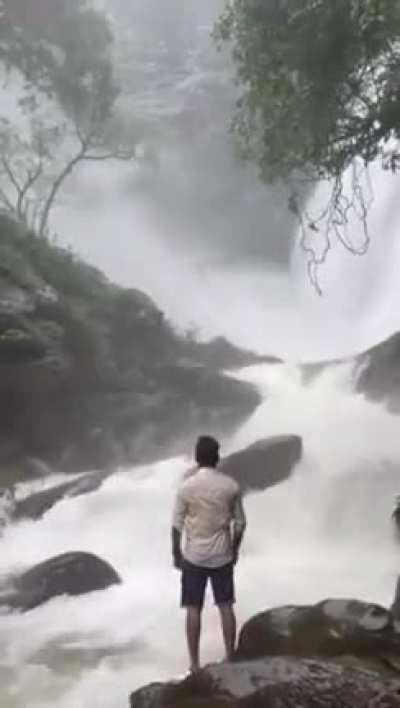 Man vs Waterfall