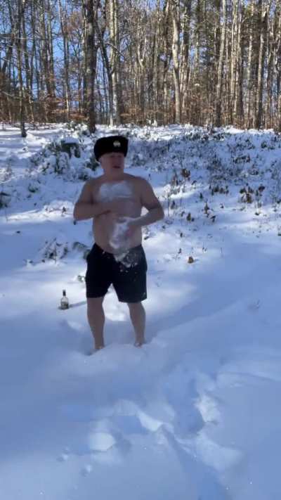 Russian enjoying snow