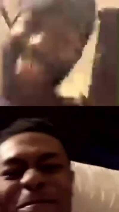 NBA Big B (@nba_selfpaid) shows legs for the first time after being shot, proving hes not paralyzed and can walk, happy bro shook back 💚🦍