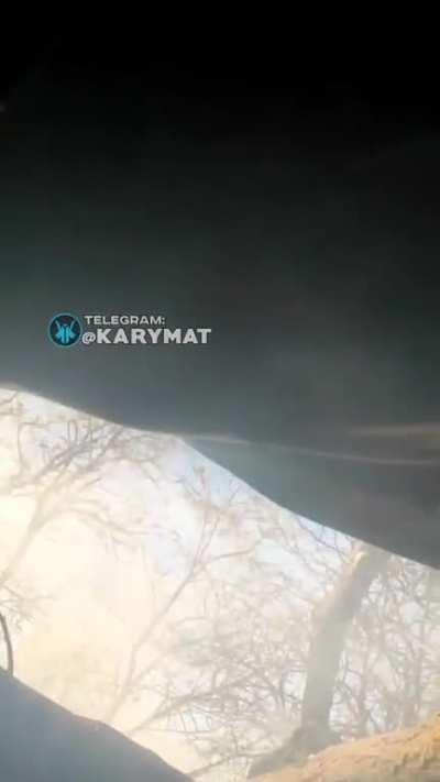 ua pov Thermite munition explodes right above a UA fighter in a trench.