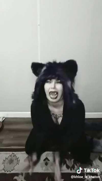 Not satire. Her whole channel is her thinking she is a catkin.