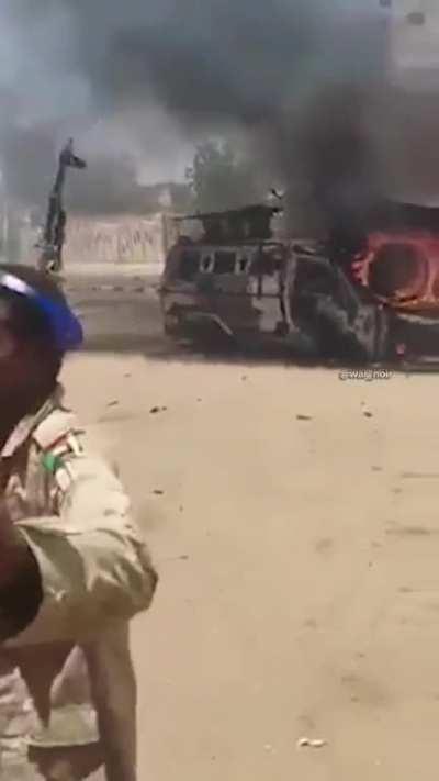 A Sudanese T-72 and another Armored vehicle destroyed by the RSF. -19 April 2022