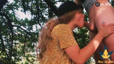 Oh. He Cum right in the Throat. Outdoor Pulsating CIM [OC]