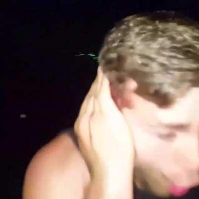 Smashing a bottle on your head to look cool