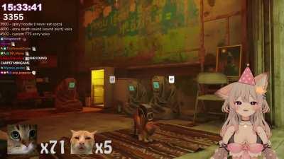 I missed the Stray playthrough so I went through the vod and counted all the meows (and some others). Enjoy! [VOLUME WARNING; and Jumpscare warning for anny PepeLaugh]