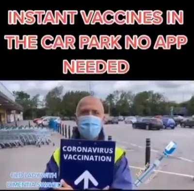 Outside Morrisons. Mobile vaxx business