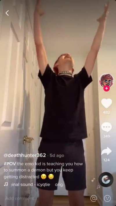 Emo kid teaches you how to summon a demon but you keep getting distracted(turned me on like a light switch)