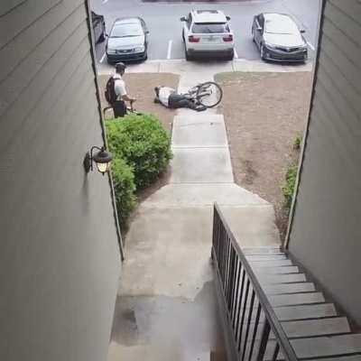 HMFT after I bike down steep concrete stairs