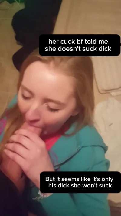 Sorry cuck, her mouth is for bulls only