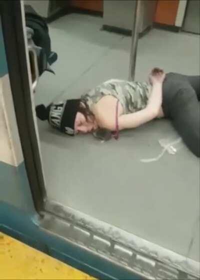 WCGW taking a nap on the subway