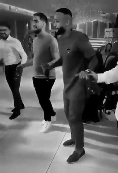 Depay and other forwards in the penalty box at Netherlands-Turkey match