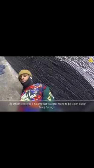 Guy shoulder checks a cop while having a stolen gun/switch on him