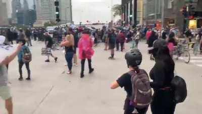 Violent BLM protestor uses skateboard to repeatedly smack cop on head