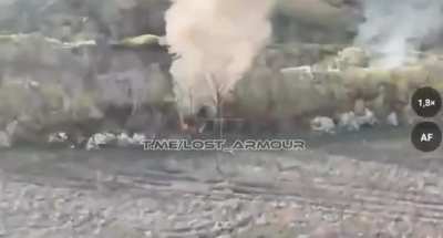 A Ukrainian 122-mm self-propelled gun 2S1 "Gvozdika"  was destroyed by strikes from fiber-optic FPV drones "KVN" - Seversky