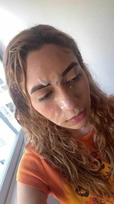 Savoring a hot cumshot 🥵