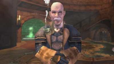 Guildmaster Smoking a Pipe