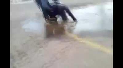 Jumping in a puddle