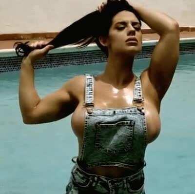 Celeste Bonin f.k.a Kaitlyn in overalls (gif)
