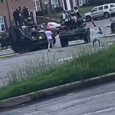 Someone managed to bring tanks to the hood in East Atlanta today