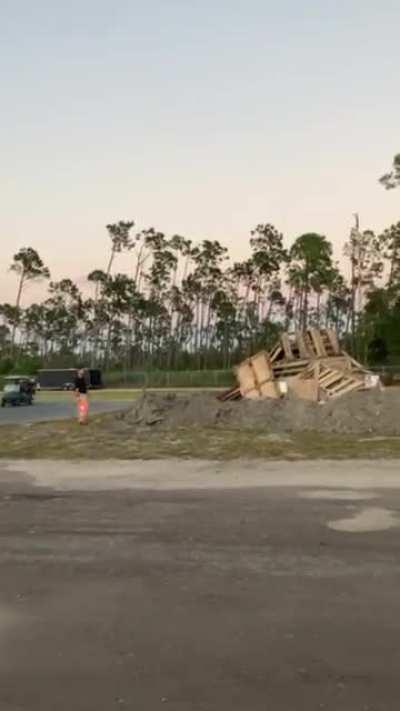 Lighting a bombfire!