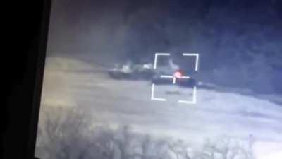 Russian tank hit with ATGM while crew is bailing out [Stugna POV]