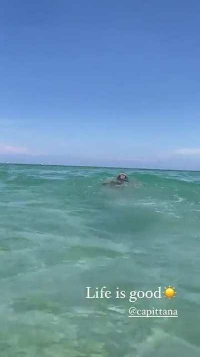 Enjoying herself in the sea