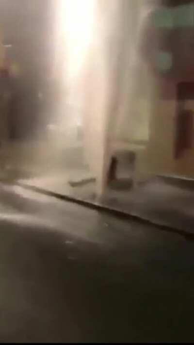 DBS jumping in the high pressured fire hydrant!