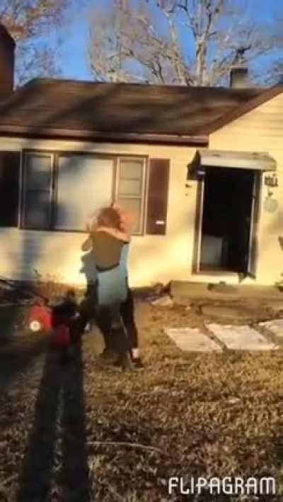 Fight over a guy leads to knee to knee action