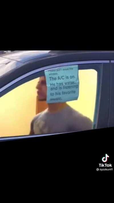 “AC is on, he has water…” transparent cut-out