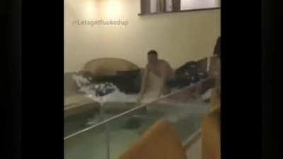 When you try flexing new moves infront of company...