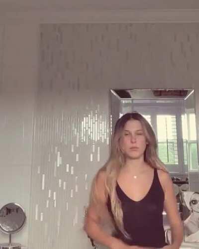 Showing off her new haircut