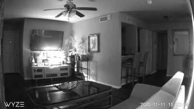 I was at my mothers and got a motion notification from my camera the motion box changes then disappears right before our barstool moves.