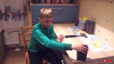 Slams phone with new case...