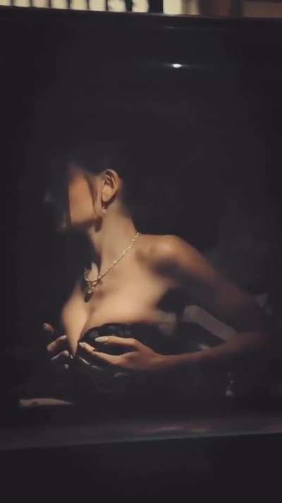 Leni adjusting her dress before BoF event IG October 2025