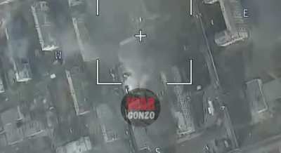 Destruction of the base of the self proclaimed Neo-Nazi Azov Battalion in Mariupol. Contrary to what the MSM tells you -- the Ukrainian Armed Forces are hiding among civilian infrastructure. Secondary explosions which prove the presence of ammunition/weap