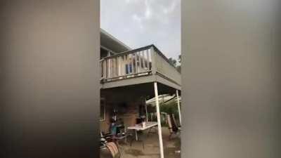 Jumping off a deck