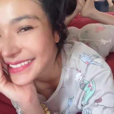 working out her glutes