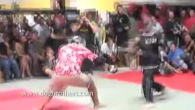 Full contact knife and stick fighting, real life fight club...