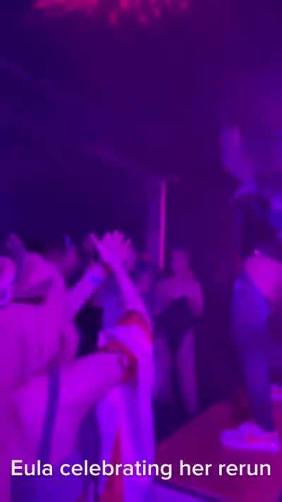 Eula celebrating her rerun