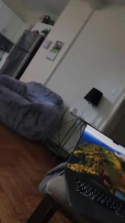 This is Peaches. She yells when she wants you to know she caught a fish.