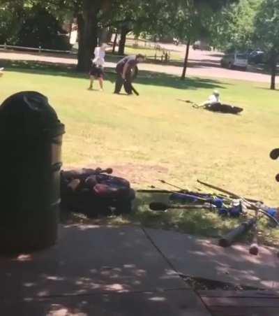 WCGW by charging at an adult