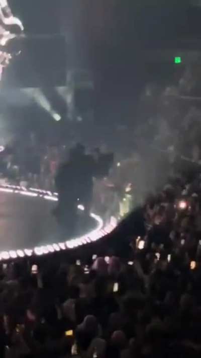 A Katy Perry fan rushed on stage in Sydney before being restrained by security staff