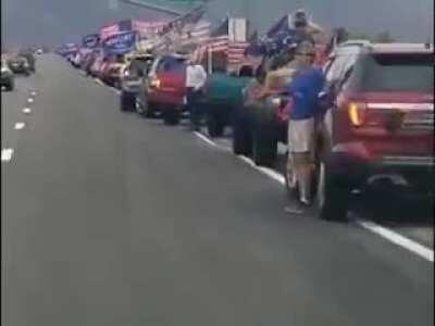 In Arizona, on October 25th, 2020, the longest 'Trump Train' ever recorded happened. It measured 96 miles in length, over 10,000 vehicles adorned in Trump flags, American flags, and other Trump gear.