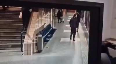 Lyon, France. Man gets his shoulder brushed by a passerby, proceeds to immediately stab him from the back.