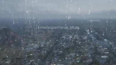 The town of Maryinka under Russian incendiary munitions. Ukraine - 2022